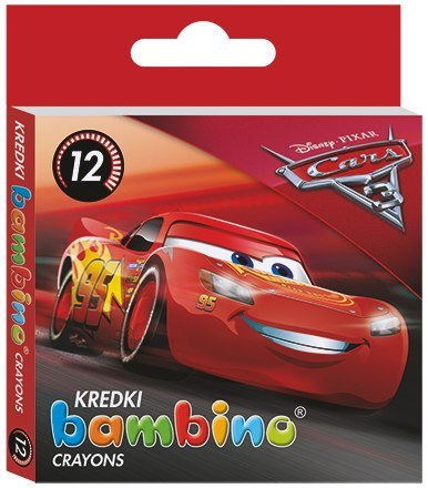 Kredki BAMBINO w op.drew 12kol + temp. CARS 3