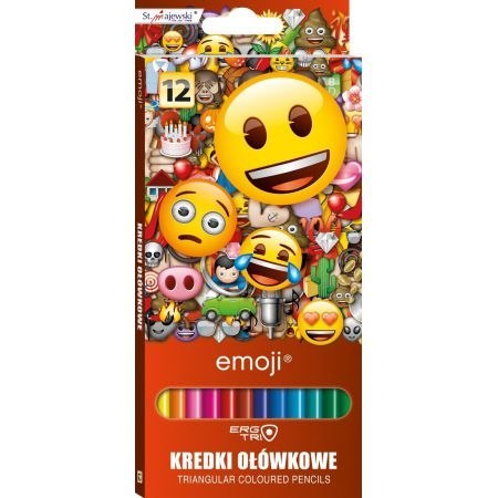 Kredki szkolne trójkątne 12 kolorów EMOJI 2212 ST.MAJEWSKI 2018