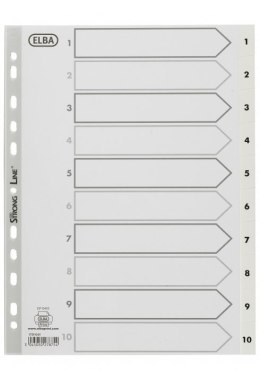 Przekładki numeryczne A4 MAXI 1-10, białe, polipropylenowe, OXFORD 100204765