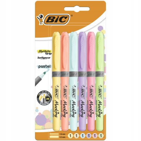 Zakreślacz BIC Highlighter Grip różowy, 811934