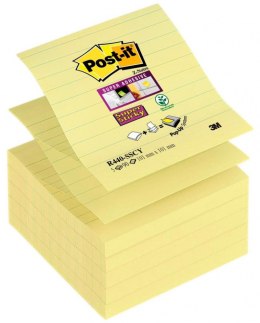 Karteczki samoprzylepne Post-it_ Super Sticky Z-Notes _16 żółtych bloczków po 90 karteczek 76x76mm _+ Podajnik PRO i 90
