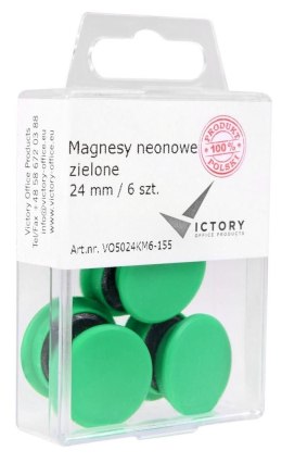 Magnesy neonowe zielone 24mm (6) 5024KM6-155 VICTORY