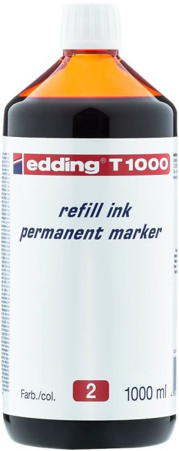 Tusz do markerów permanentnych 1000 ml czerwony EDDING T1000/002/CZ