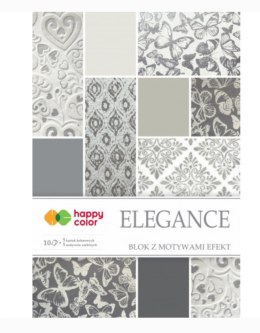 Blok ELEGANCE z efektami, 170-220 g/m2, A4, 10 ark, 5 motywów, HAPPY COLOR HA 7717 (X)