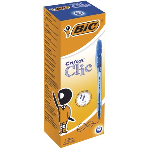 Długopis BIC Cristal Clic niebieski, 8507332