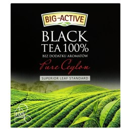 Herbata BIG-ACTIVE PURE CEYLON, 100 torebek x2g czarna z zawieszką