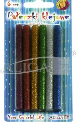 Klej do pistoletu JB07-MIX brokatowy 6szt Q7x100mm ALIGA