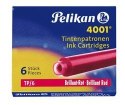 Naboje PELIKAN krótkie TP/6 czerwone 301192