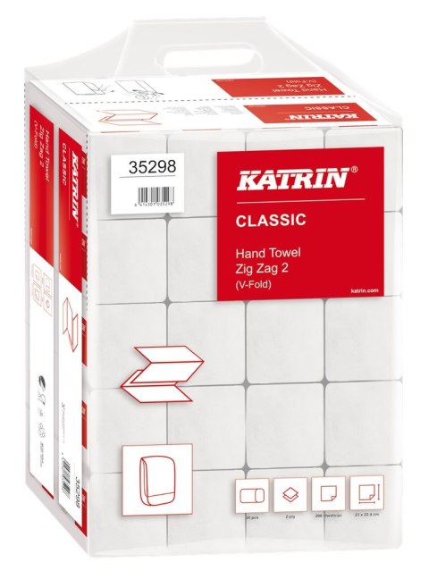 Ręczniki składane KATRIN CLASSIC Zig Zag 20x200, Handy Pack, 35298, opakowanie: 20 owijek