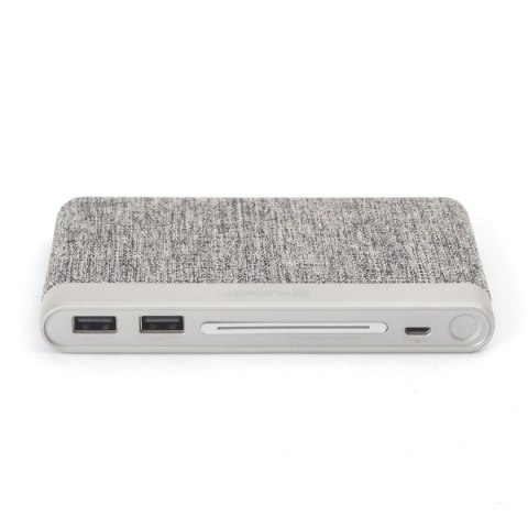 Powerbank, przenośna ładowarka Platinet Fabric Braided 10000 mAh jasnoszary PMPB10FG