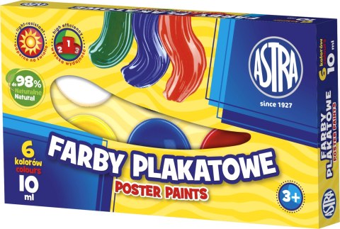 Farby plakatowe Astra 6 kolorów - 10 ml, 83111903