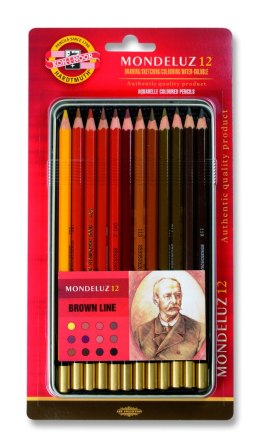 Kredki MONDELUZ 3722/BR 12 szt. LINIA BRĄZY op. metalowe KOH I NOOR
