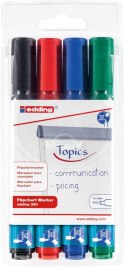 Marker flipchart okrągły 1.5-3mm - komplet 4szt EDDING 380/4S