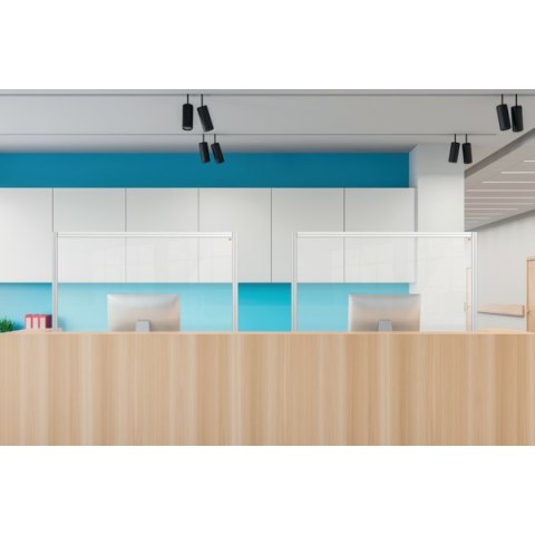 Przedłużająca przegroda na biurko Premium Plus wykonana z Plexi 800x1000mm 1915497
