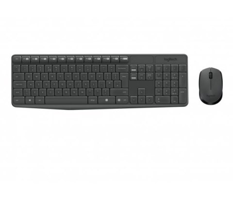 Klawiatura + mysz LOGITECH MK235 Wireless czarna bezprzewodowy zestaw 920-007931