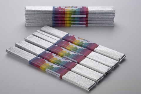 Krepina 25x100cm -metal., srebrny, 5 rolek HAPPY COLOR HA 3640 2510-381