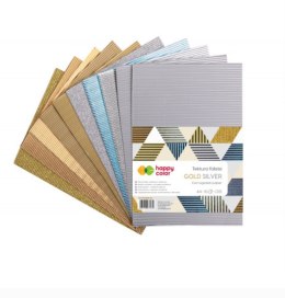 Tektura falista MIX GOLD/SILVER, A4, 10 ark, Happy Color HA 7721 2030-GS