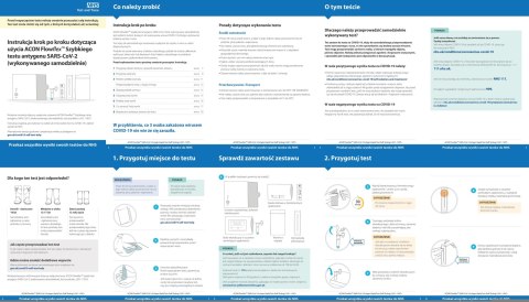 Test antygenowy wymazowy z nosa na obecność COVID-19 DOMOWY SZYBKI 0%VAT
