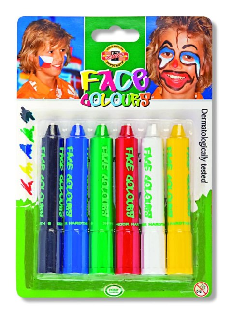 Kredki do malow.twarzy 6kol. 4610 KOH-I-NOOR FACE COLOURS (X)