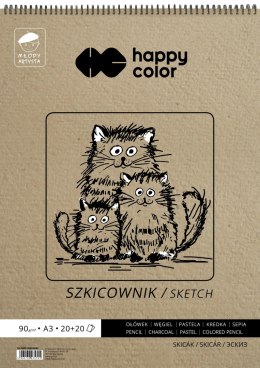 Szkicownik na spirali Młody Artysta, A3, 40 ark, 80/90g, Happy Color HA 3809 3040-M40