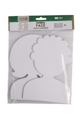 Zestaw kształtów kartonowych FACE Boy&Girl , 10 szt, 25cm, 300g/m2, Happy Color HA 4522 2014-FC10