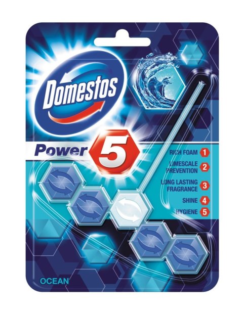 DOMESTOS Zawieszka do toalety KOSTKA POWER5 OCEAN 55g *97054