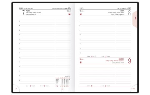 Kalendarz A-5 STANDARD książkowy (KS1), 08 - niebieski linea /naklejka 3D 2023 TELEGRAPH
