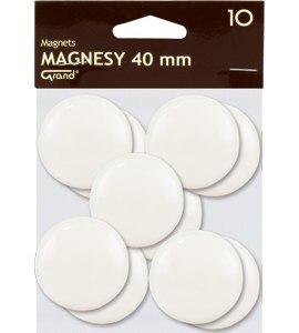 Magnes 40mm GRAND, biały, 10 szt 130-1699