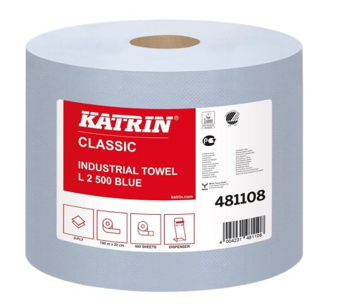 Czyściowo papierowe KATRIN CLASSIC L 2 Blue, 481108, opakowanie: 2 rolki