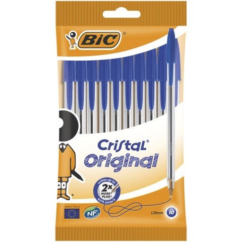 Długopis BIC Cristal Original niebieski, blister 10szt, 830863