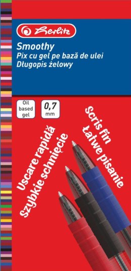 Długopis żelowy SMOOTHY 0,7 mm czerwony Herlitz 9476480