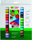 Farba akrylowa hobby, zestaw 24 kolorów x 12 ml, Happy Color HA 7370 0012-H24