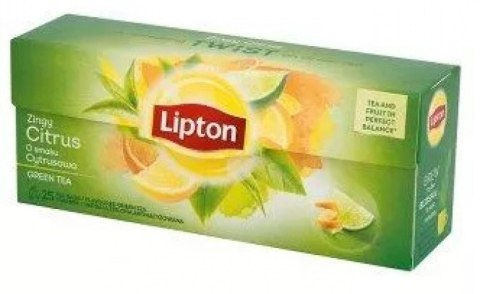 Herbata LIPTON GREEN CITRUS 25 torebek zielona