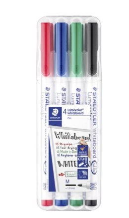 Marker LUMOCOLOR whiteboard M kpl. 4 kol, STAEDTLER