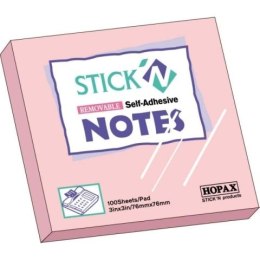 Notes samop.76x76 Różowy pastel STICK`N 100k. 21148