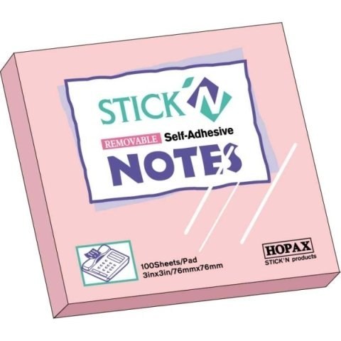 Notes samop.76x76 Różowy pastel STICK`N 100k. 21148