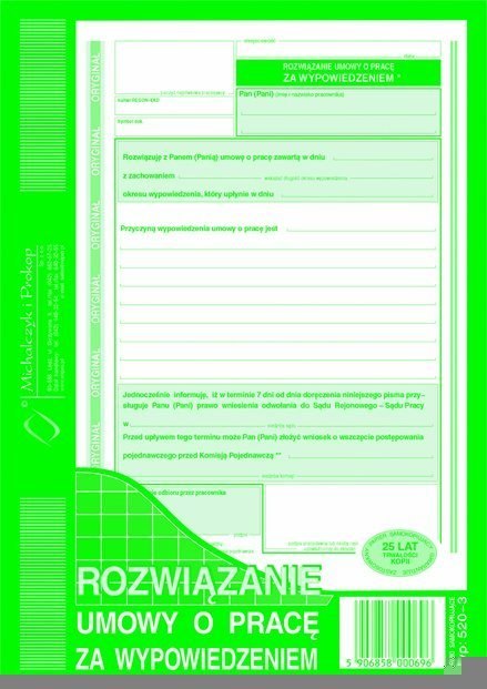 520-3 Rozwiąz.umowy o prac.za wypowiedzeniwm MICHALCZYK I PR