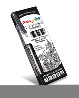 Cienkopis kalibrowany POINTLINER czarny 5 szt. S20P-ST5PL PENTEL