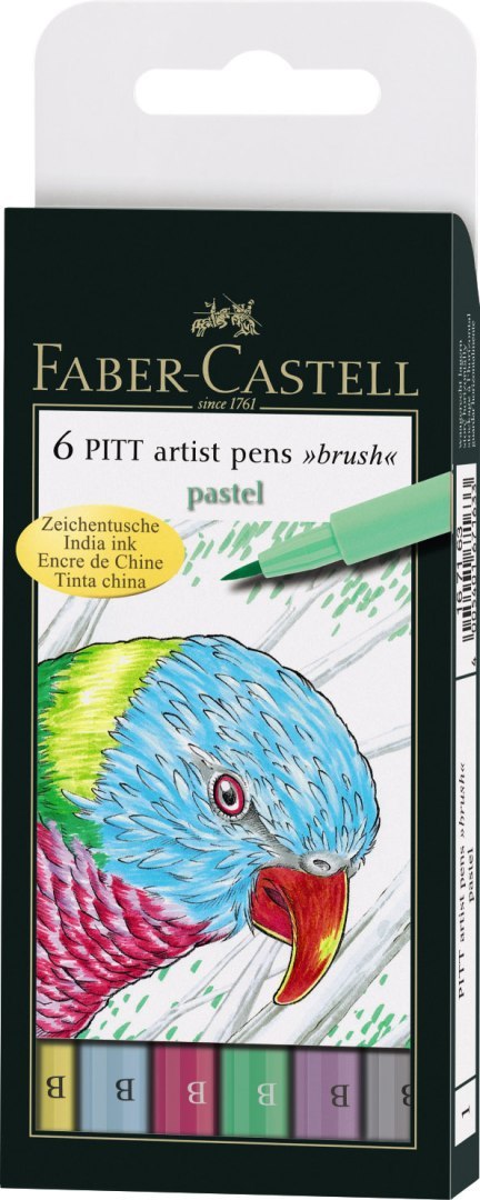 Cienkopisy PITT ARTIST PEN PASTEL 6szt. 167163FC FABER-CASTELL