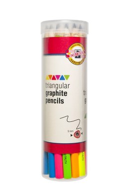 Ołówki grafitowe 1870/B TRIOGRAPH MIX FLUO Koh i Noor