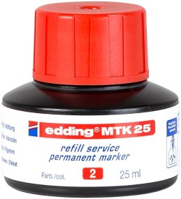 Tusz do markerów permanentnych 25 ml czerwony Edding MTK25/002/CZ