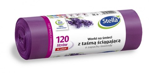 Worki na śmieci 120L (LDPE)z taś.(10)o zapachu Lawendy STELLA