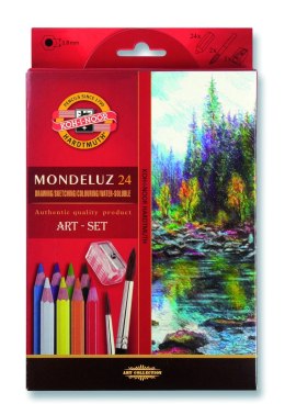 Kredki 3711 24kol MONDELUZ + pendzel KIN
