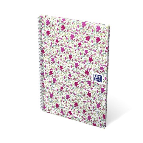 Kołonotatnik B5 60 kartek, linia / tagi, FLORAL, OXFORD, 400094959