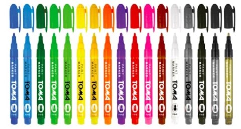 Marker olejowy,cienka fibrowa końcówka 1,5mm, różowy TO-441 Toma