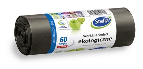 Worki na śmieci 60l EKO LDPE (10szt.) czarne WNS4164 STELLA