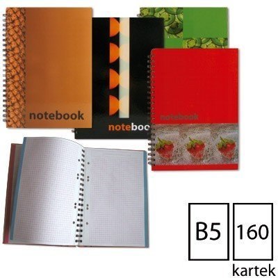 Kołonotatniki GRAND, B5 160 kartek, spirala podwójna oprawa twarda 150-1236