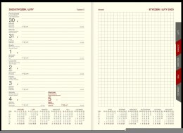 Kalendarz Cross z gumką i ażurową datówką A5 tygodniowy z notesem p. kremowy Nr kat. 204 A5TNRK czerwony WOKÓŁ NAS