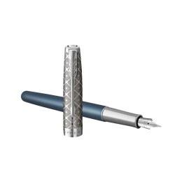 Pióro wieczne (F) SONNET PREMUM METAL & BLUE GT, 18karatów, PARKER 2119743