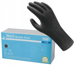 Rękawice medyczne nitrylowe czarne rozmiar L (100szt) 8%VAT